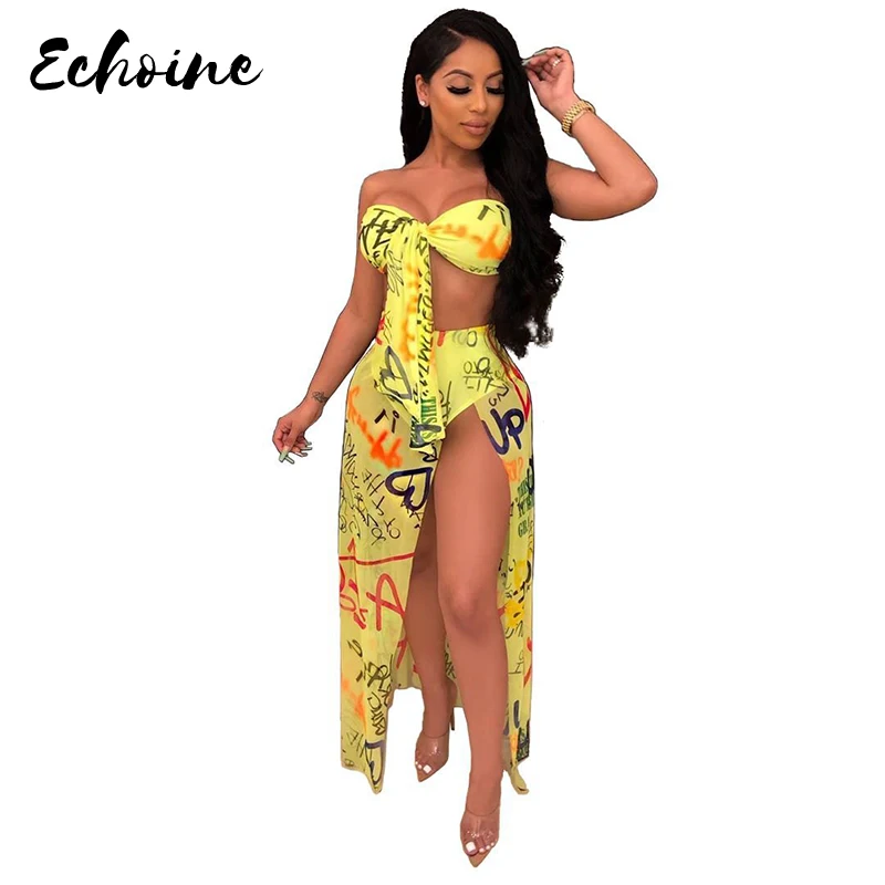 Соблазнительный укороченный Топ без бретелек с буквенным принтом ecoine юбка макси