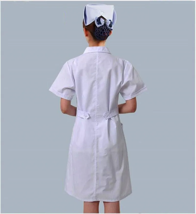 Nurse Uniform Women Clothing Summer Hospital Doctor Clothes Pharmacy Lab Coat Work Wear White Coats Cotton Nursing Scrubs Gown