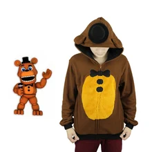 Five Nights At Freddy's FNAF cosplay Freddy Fazbear/толстовки с капюшоном коричневого медведя, повседневные толстовки на молнии с капюшоном