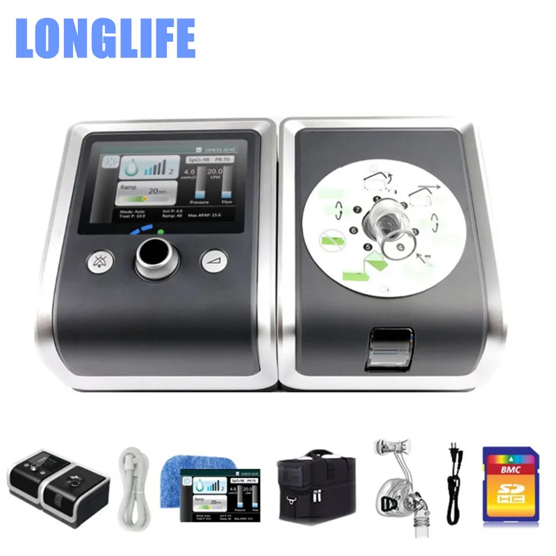 

LONGLIFE GII Auto CPAP APAP BMC E-20A Anti Snoring Sleep Apnea OSAHS OSAS APAP Auto CPAP Ventilator Respirator Free Mask Hose
