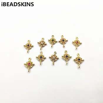 

New arrival! 15x10mm 50pcs Rhinestone rhombus shape charm/Connectors for Necklace,Earrings parts,hand Made Jewelry DIY