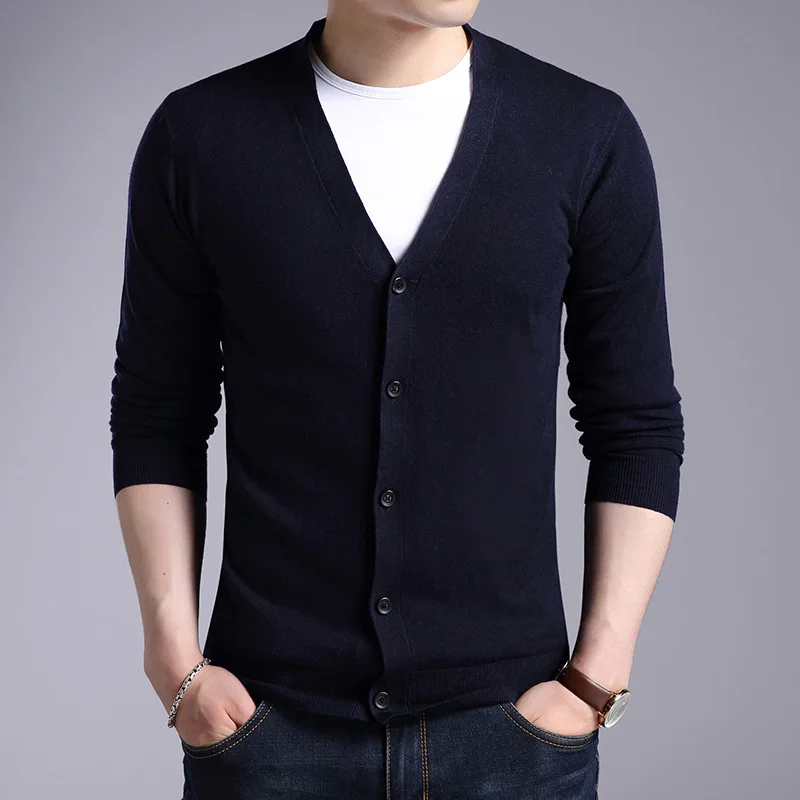 Тёмно-синий Nova Outono Inverno Camisola de Gola Alta Cor Camisola Ocasional Dos Homens dos homens облегающие мужские свитера - Цвет: Тёмно-синий