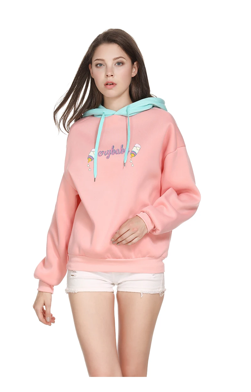 Sudadera Mujer Kawaii Забавный крик для кормления ребенка бутылочка свитер с принтом для женщин Уличная Повседневная Милая флисовая Очаровательная цветная Толстовка