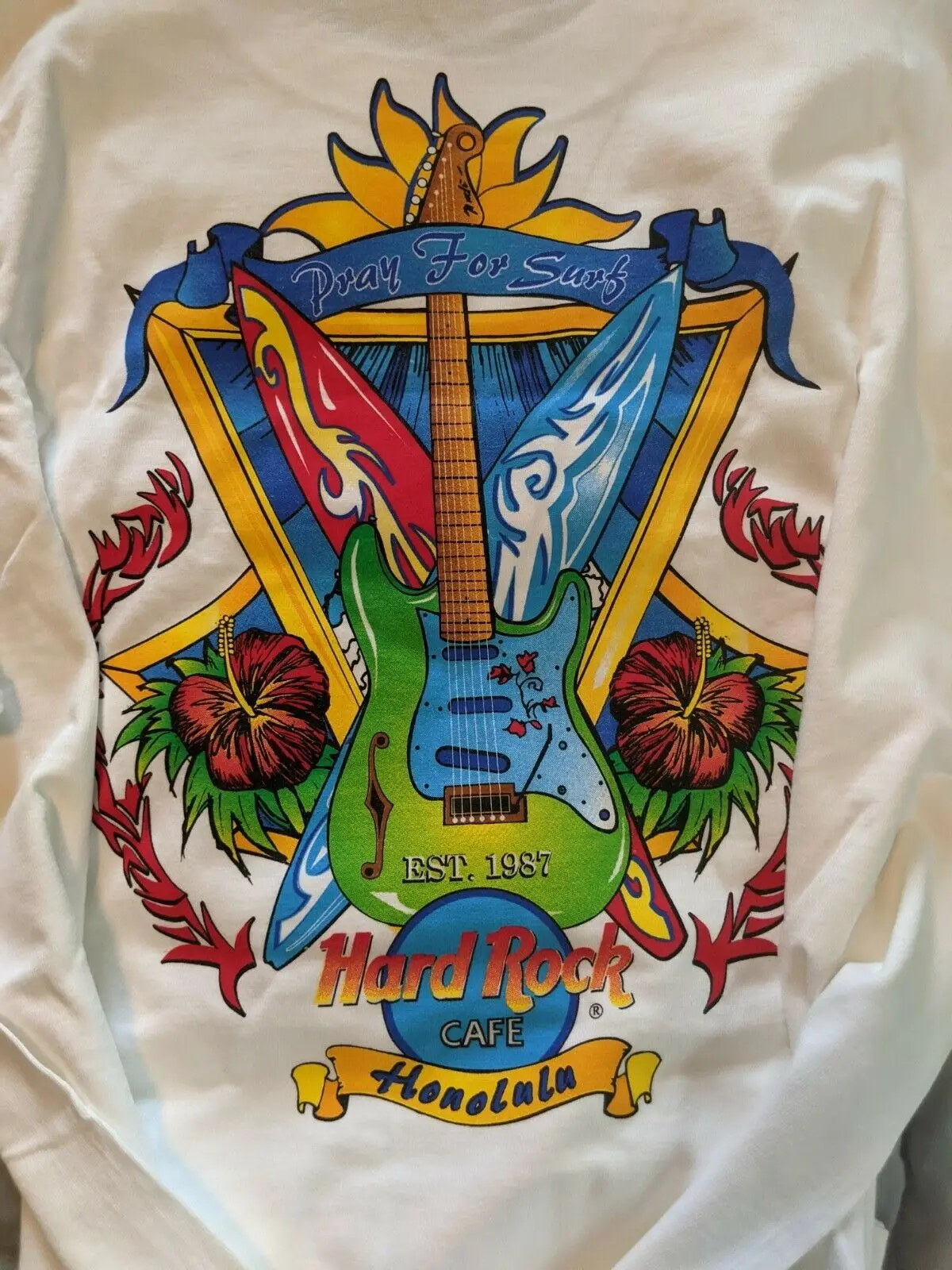 Vtg 90S Hard Rock Cafe Honolulu T Shirt Xl Graphic Tee Made Usa Surf