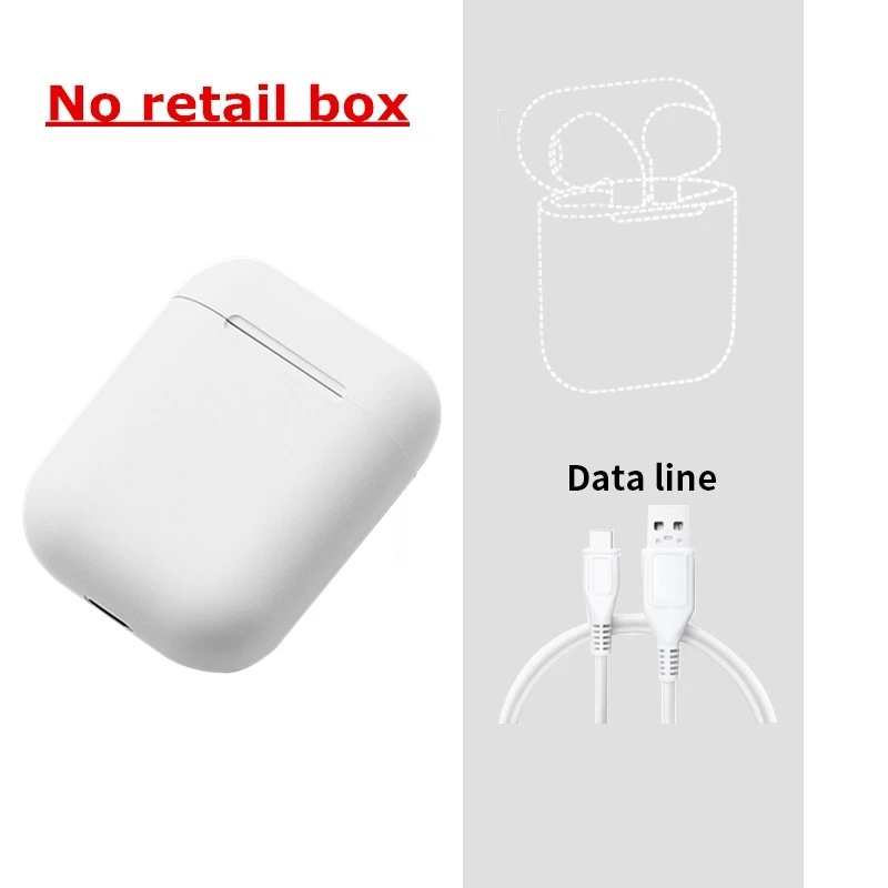 i12 tws Wireless Headphones Bluetooth Earphones 3D Stereo Sound Headset sports colorful earbuds For Iphone Xiaomi Samsung Huawei - Color: No Retail white