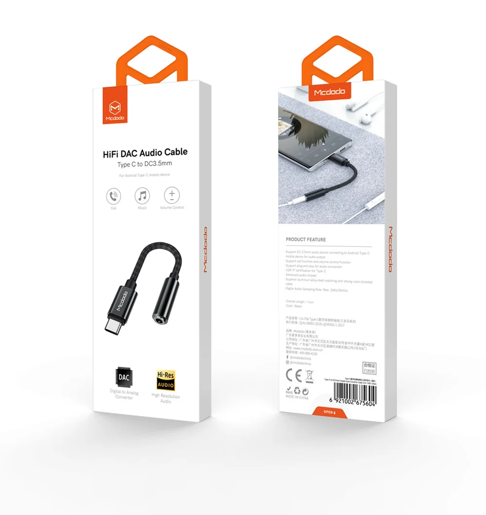 Mcdodo HIFI DAC аудио Aux кабель usb type C К DC3.5 мм разъем для наушников OTG адаптер для IPad Pro Macbook samsung S10 huawei Xiaomi