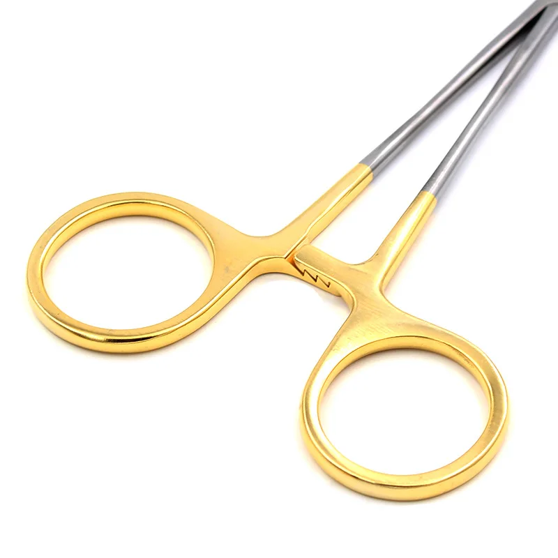Gold handle stainless steel micro hemostatic forceps plastic double eyelid tool straight elbow medical vascular forceps hair rem Gold handle stainless steel micro hemostatic forceps plastic double eyelid tool straight elbow medical vascular forceps hair rem