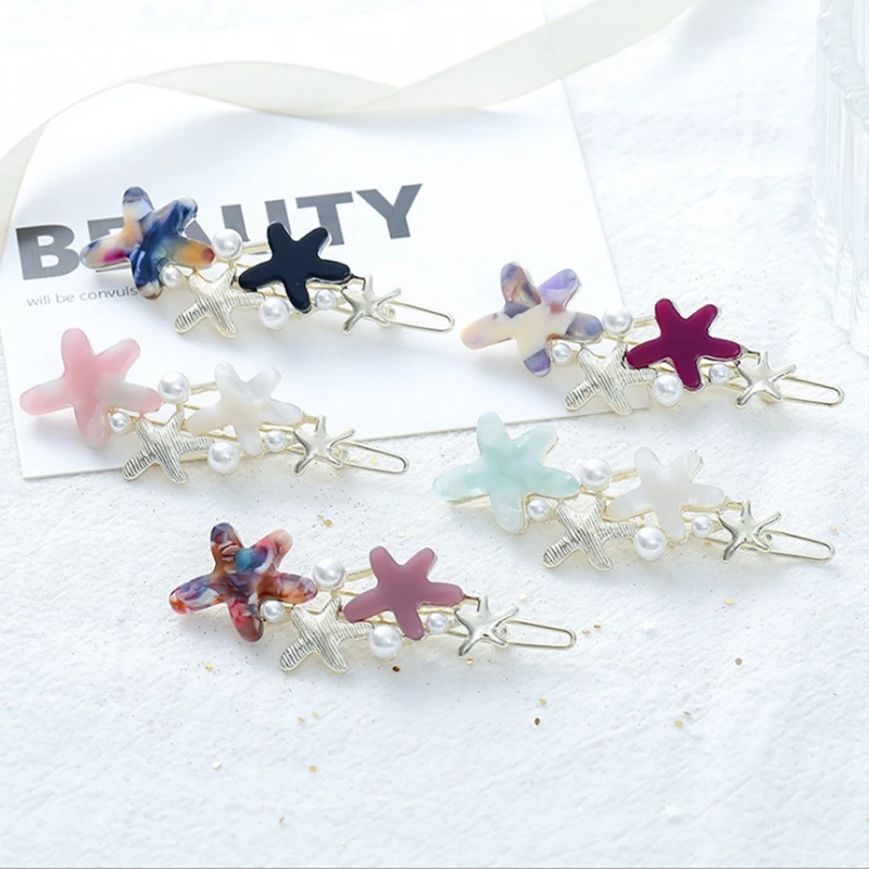 

Crystal Starfish Hair Clip Metal Hairclip Elegant Barrette Bobby Hair Pins Wedding Girl Hair Clip Hair Barrette For Women