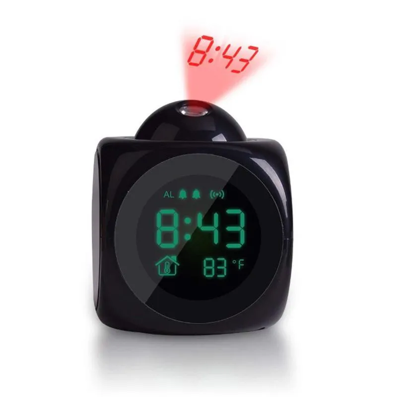 

LED Digital Display Table Clock Function Projection Clock LED Projection Alarm Voice Report Desktop Clock