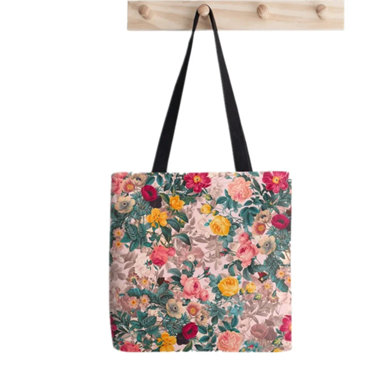 2021 Shopper Sugar Skull Collage Tote Bag Printed Totewomen Harajuku shopper handbag girl Shoulder shopping bag Lady Canvas Bag