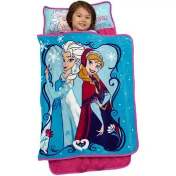 

Disney Cartoon Frozen Elsa Anna Princesses Rolled Nap Mat with Warm Throw Blanket and Pillow for Toddler Baby Girls Kids Gift