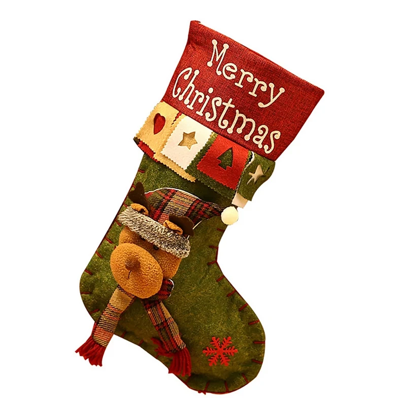 A3 Christmas Stocking Gift Bag Santa Candy Gift Bag For Christmas Elk Snowman Party Home Decoration Regalos Navidad Christmas Bag - Цвет: A3