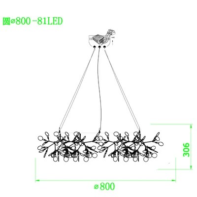 D80cm(108 lights) Современный светодиодный подвесной светильник, Скандинавская столовая, кухонный светильник, дизайнерские промышленные лампы, подвесной светильник освещение потолка - Цвет корпуса: D80cm(108 lights)