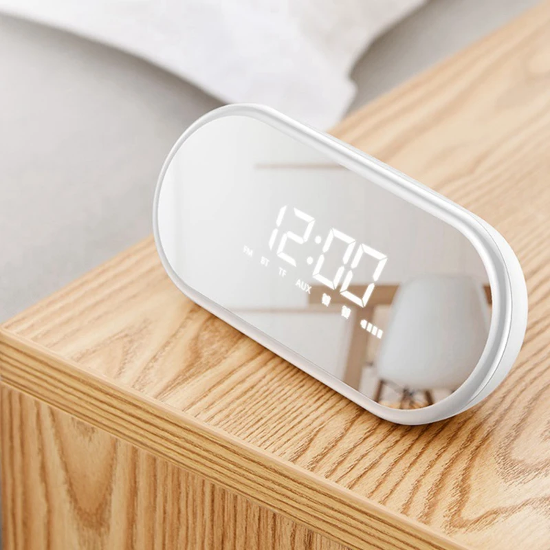 

ABUI-Portable Bluetooth Speaker with Alarm Clock Wireless Loudspeaker Music Surround Loudspeaker