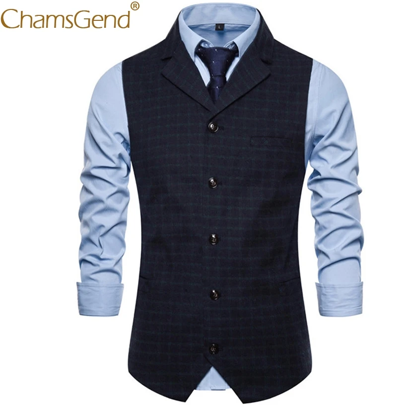 

Free Shipping Classic England Men's Plaid Blazer Suit Vest Turn Down Collar Single Breasted Gentlemen Formal Suits Coat 9814