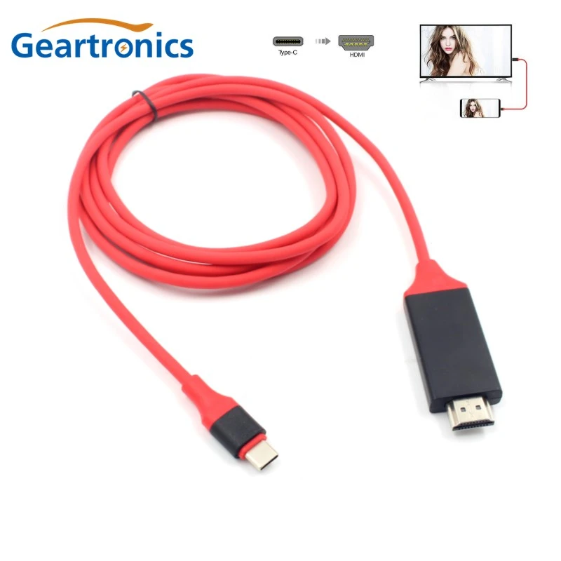 Geartronics USB 3,1-HDMI 4K Кабель-адаптер 2 м type C-HDMI кабель для MacBook samsung Galaxy S9/S8/Note 9 huawei USB-C HDMI