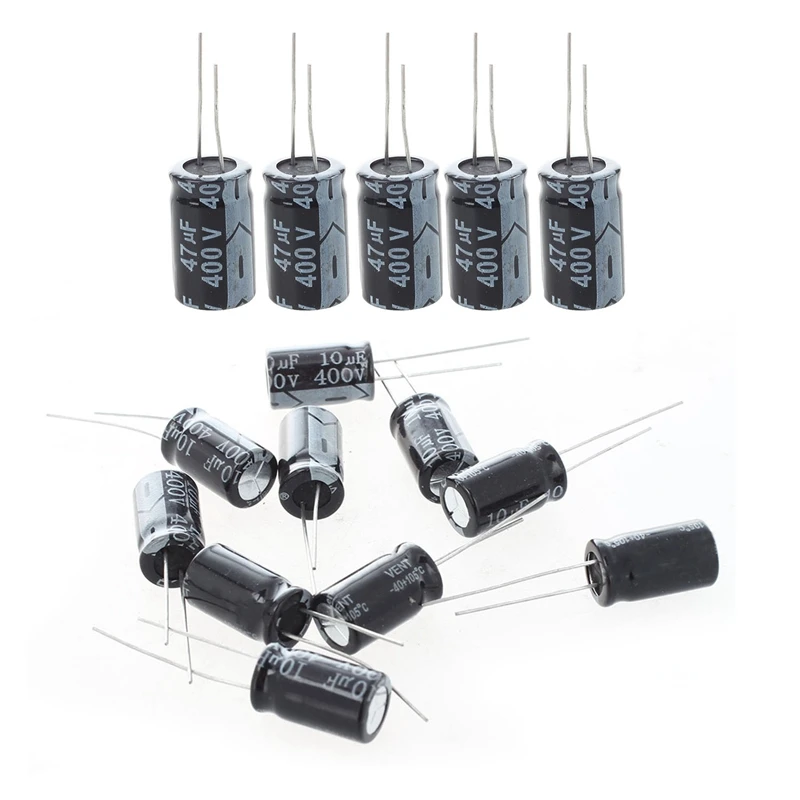 15 Pcs 400V Low ESR Impedance Electrolytic Capacitor Aluminum 10 10UF & 5 47UF | Инструменты