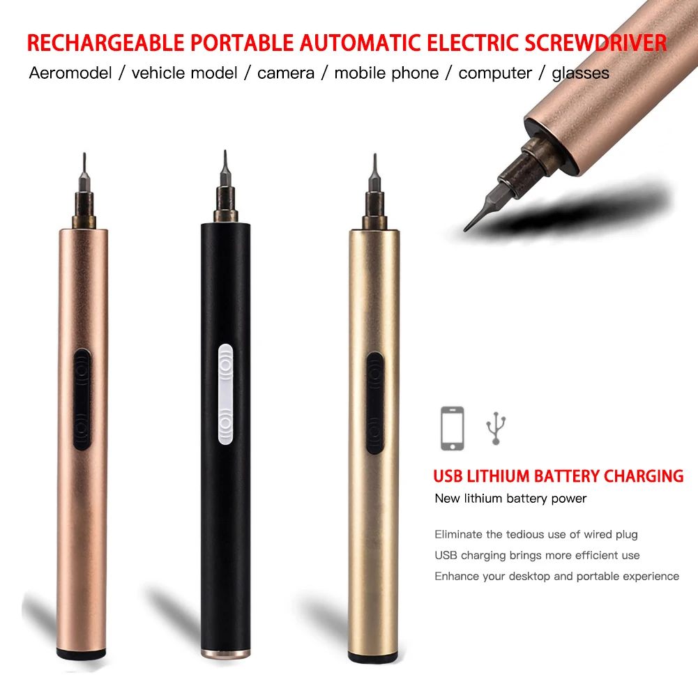 Mini Cordless Electric Screwdriver Rechargeable Screw Power Driver Tool Space Aluminum 0.16Nm For Smart Phone/Watch Repair Tools |