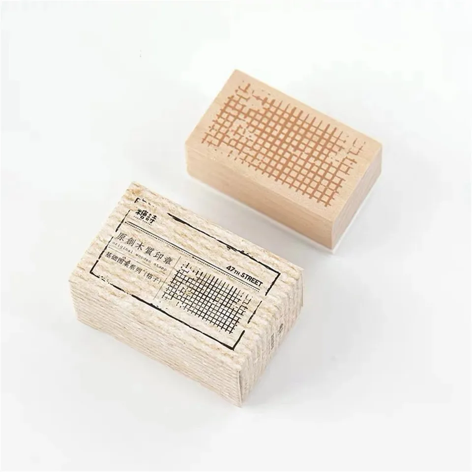 Новое поступление, ретро базовый деревянный резиновый штамп для DIY скрапбукинга, фотоальбом, пуля, журнал, карточка, деревянный штамп - Color: Grid