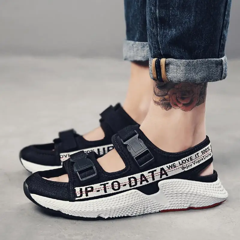 

2018 New Style Fashion Sandals Men Summer Korean-style Trend Sports Sandals Fashion Hollow out Hong Kong Version-Style Shoe