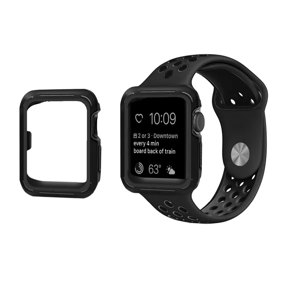 Силиконовый защитный чехол для apple watch 3, ремешок 42 мм, 38 мм, версия для наручных часов iwatch, sreise 3/2/1 группа резиновый чехол для apple watch группа аксессуаров