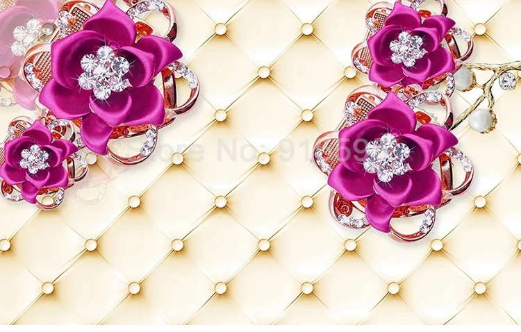 Custom Photo Mural Wallpaper For Bedroom Walls 3D Jewelry Flowers Soft Pack TV Background Art Wall Papers Home Decor Living Room