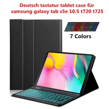 Чехол с немецкой клавиатурой для samsung Galaxy Tab S5e 10,5 T720 T725, беспроводная клавиатура с подсветкой, чехол из искусственной кожи, флип-чехол для планшета