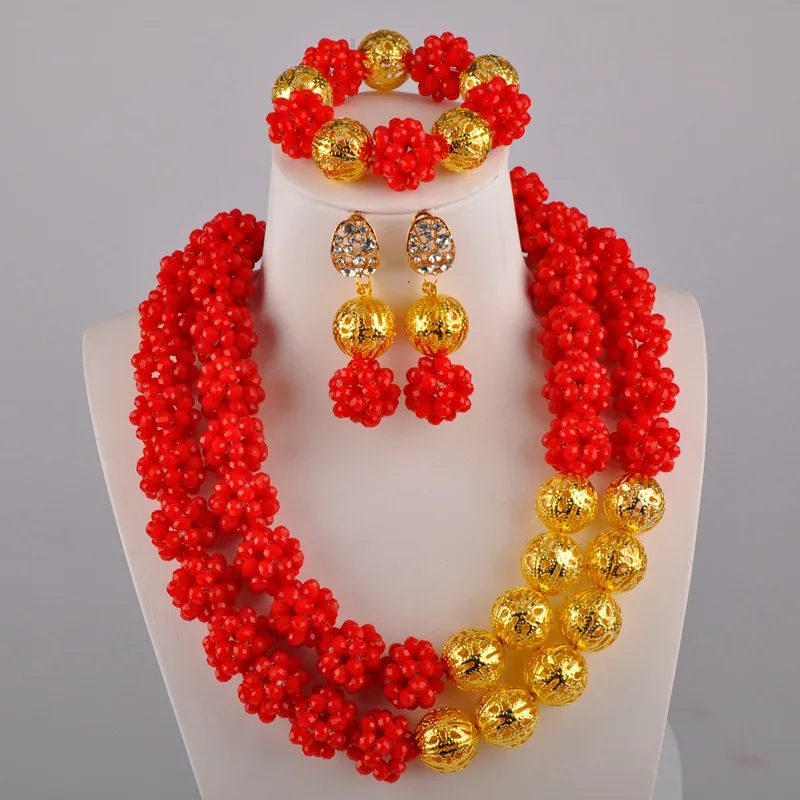 Ensemble de bijoux Choker en cristal rouge