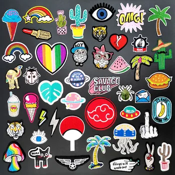 

Hamburger Cloud Bird DIY Iron on Patch Sew On Patches for Clothing Embroidered Sewing Applique Cactus Insect