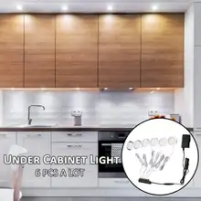 100-240 В 2,5 Вт 6 круглый светодиодный светильник под шкаф алюминиевый светодиодный дисплей чехол светильник s для кухонной столешницы шкаф шайба светильник s