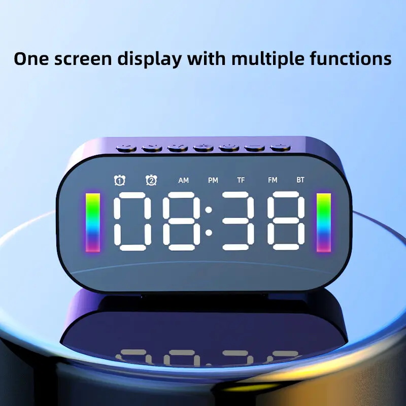 

Bakeey Q3 Wireless Bluetooth Speaker Mini LED Alarm Clock FM Radio TF Card AUX Soundbar Subwoofer with Phone Hoder