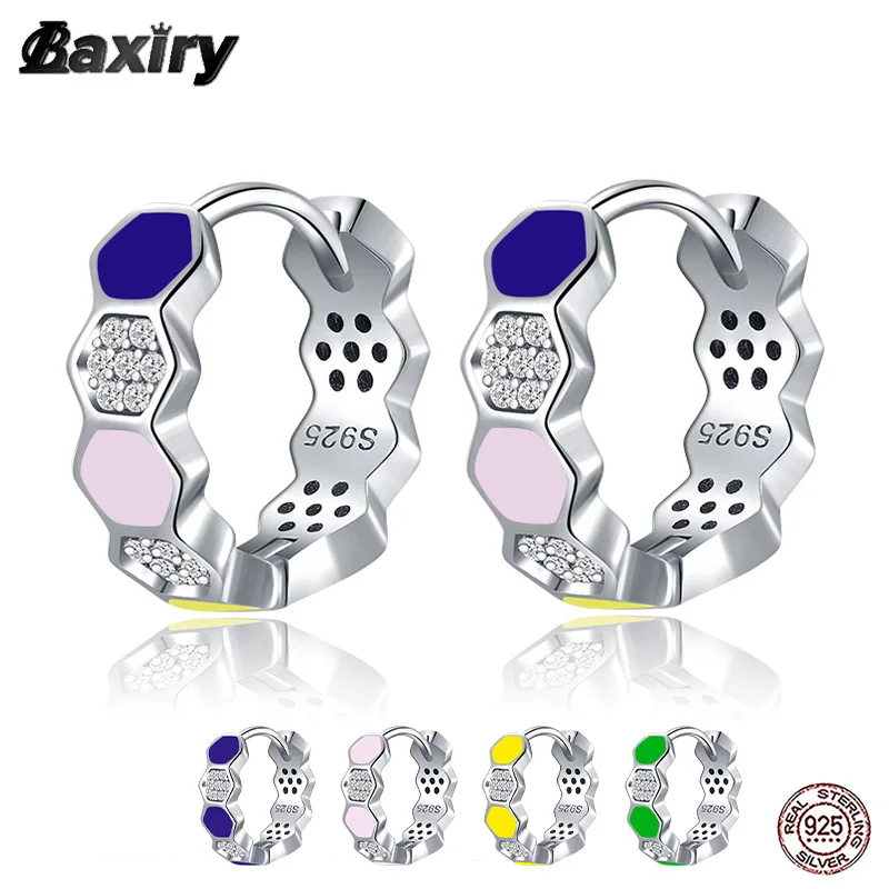 2021 Trend New 925 Sterling Silver Hoop Earrings For Women Fashion Jewelry Original Luxury Summer Party Colored Huggie Earring