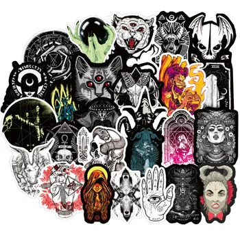 

50pcs Demon Black White Punk Gothic Stickers Guitar Classic Graffiti Sticker DIY Motorcycle Helmet Laptop Skateboard Stickers