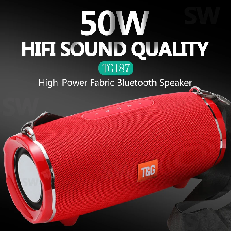 Большая мощность 50 Вт TG187 bluetooth Колонка s портативная наружная Водонепроницаемая