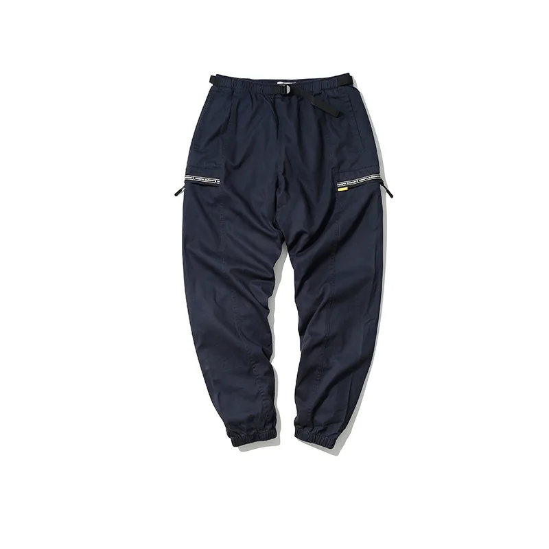 

City Where the Product Japanese-style Men's Trousers Webbing Straight-Cut Large Pocket Ankle Banded Pants Men Fashion Pants Men