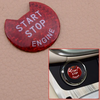 

Red Car Plastic Carbon Fiber Style Engine Start Stop Push Button Trim Cover Fit for Infiniti Q50 Q60 Nissan Teana