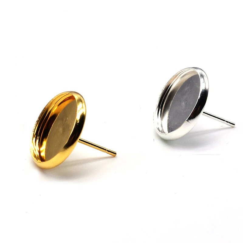 

Mibrow 30pcs/lot Stainless Steel Ear Stud Pins Base 8/10/12/14/16/18/20mm Round Earring Base Setting for DIY Earrings Jewelry