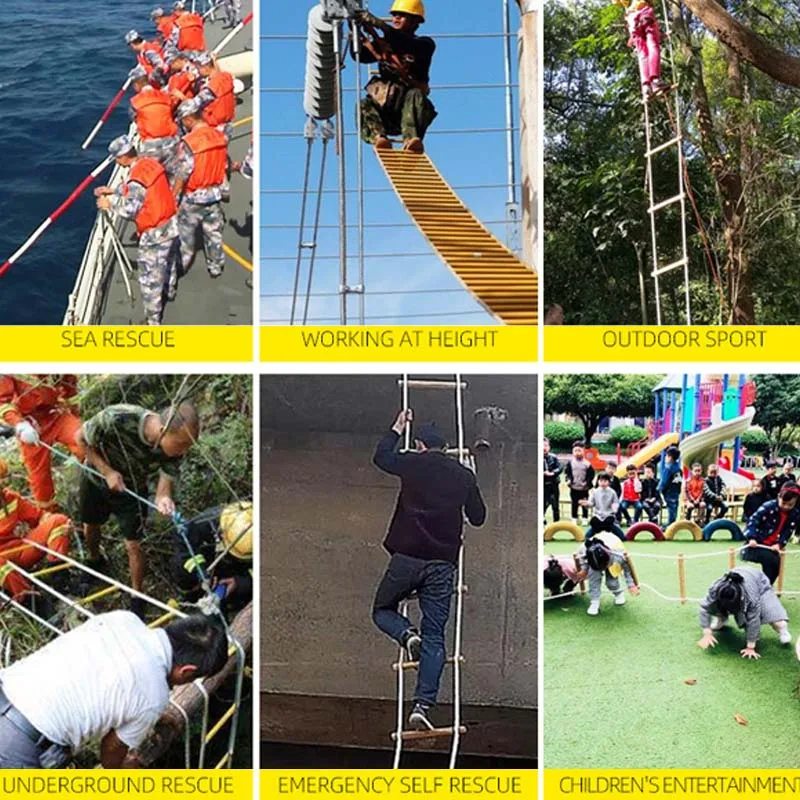 Rope Ladder Escape Ladder Home Lifeline Outdoor Round Nylon Soft Home Climbing Engineering Aerial Work