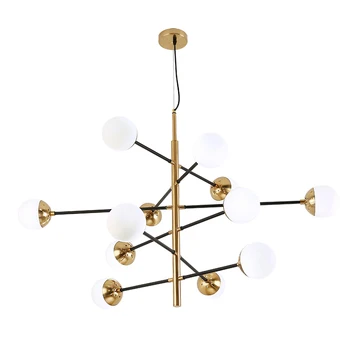 

glass balls chandelier Modern led Light Living Room Chandelier Personality Dining Room Kitchen Light Creative Study Lighting