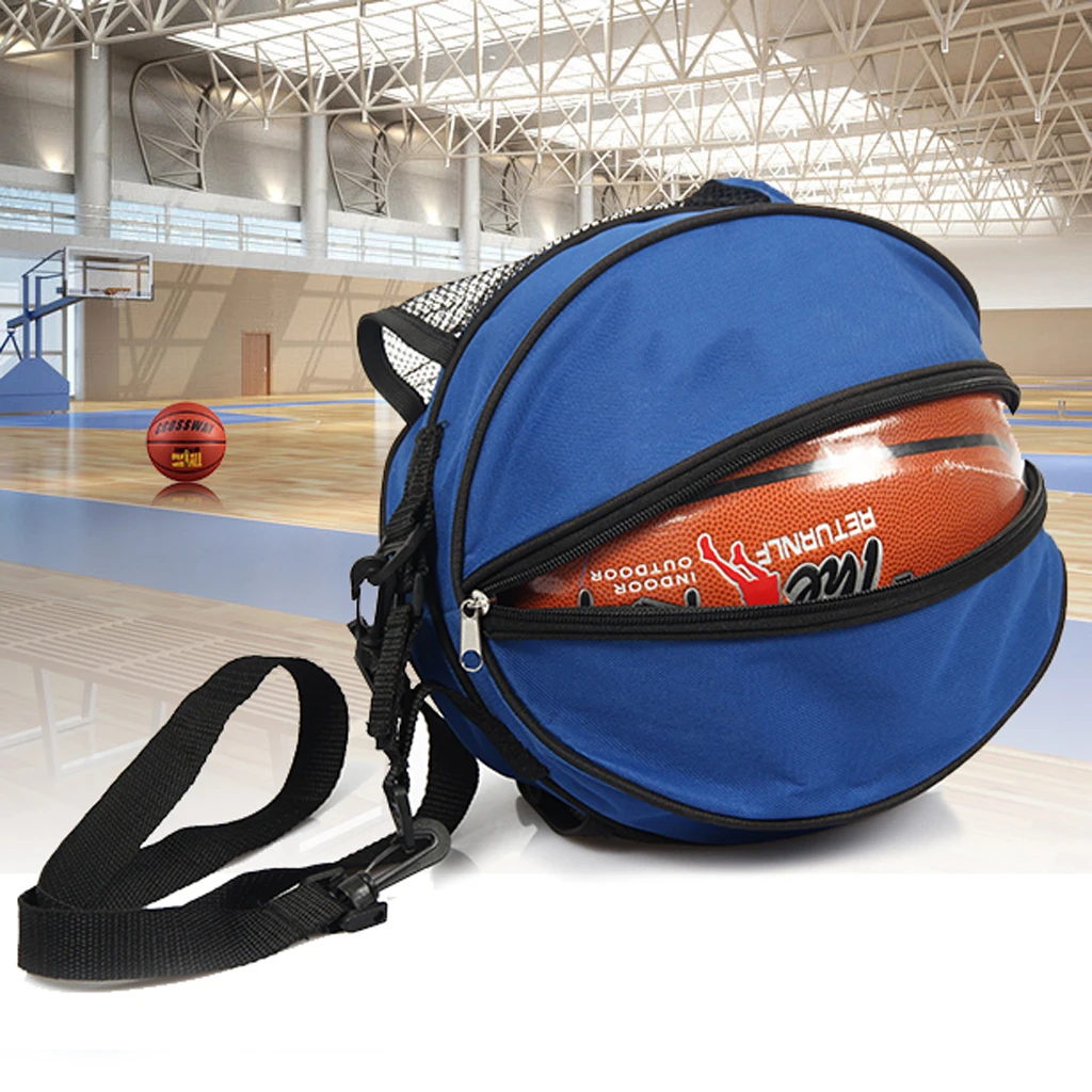2 Pieces Blue+ Black Waterproof Ultra-light Basketball/Football/Volleyball Carry Bag with Handle& Adjustable Shoulder Strap
