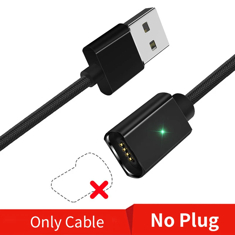 Only Cable No Plug B Essager Магнитный Micro Тип usb c кабель IOS для iPhone 11 XR 7 IPad Xiaomi 9 Redmi Note 7 кабели быстрой зарядки телефона код данных - Цвет: Only Cable No Plug B