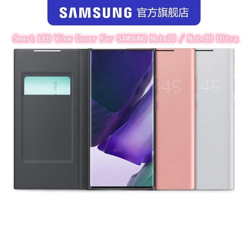 100% Original Samsung Galaxy Note20 Ultra 5G LED Wallet Cover EF-NN985PSEGUS Clamshell LED Smart Sleep Case Protective Case