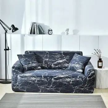 

46 Marble Pattern printed Stretch Sofa Slipcover Polyester Spandex Soft Couch Cover for 1/2/3/4 Seat Furniture Protector Cover