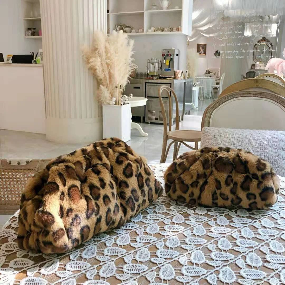 Новинка зимы облако с текстильным покрытием из кроличьего меха на одно плечо