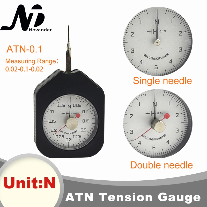 

Free Shipping 0.1N Dial Tension Gauge Analog Tensiometer Tension Tester Single Needle Double Needles