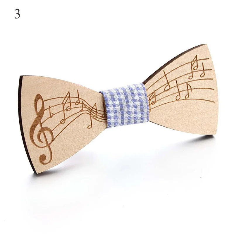 Модные элегантные джентльменские галстуки-бабочки из дерева, ручная работа, свадебные галстуки-бабочки, деревянные Уникальные галстуки-бабочки для мужчин - Цвет: 3