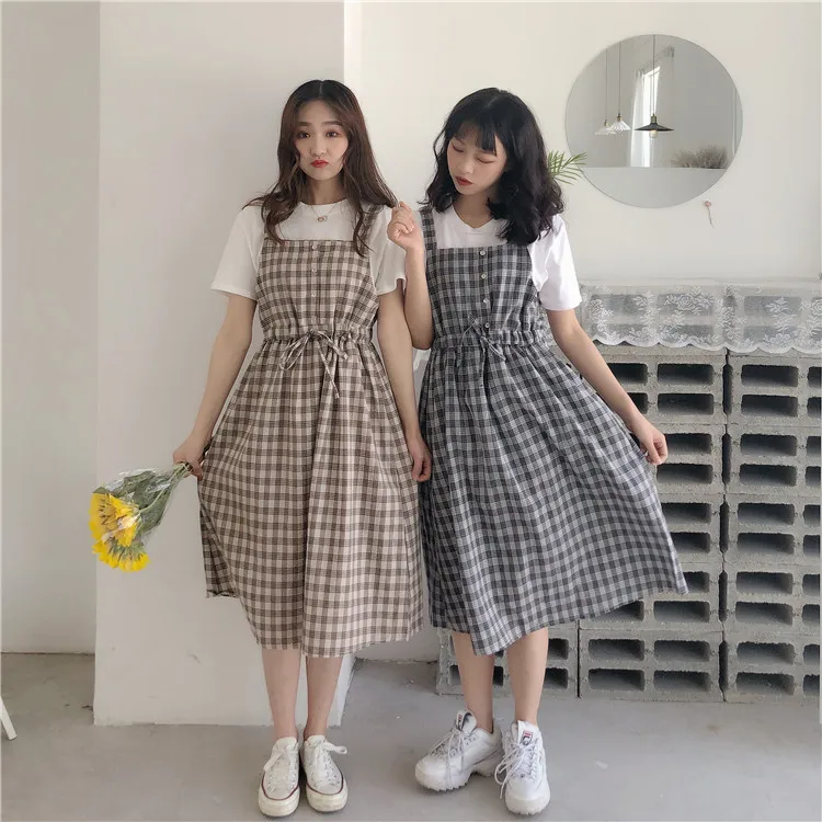 Kawaii Plaid Fashion Pinafore Summer Dress - 17 - Kawaii Mix