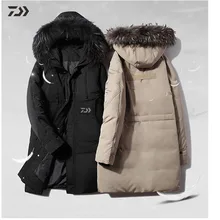 Куртка Daiwa Толстая теплая ветрозащитная одежда для рыбалки зимняя мужская кашемировая водонепроницаемая одежда средней длины для улицы Джерси