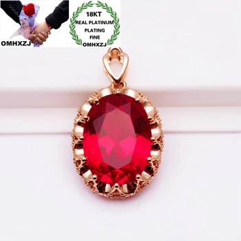 

OMHXZJ Wholesale CA487 European Fashion Fine Woman Girl Party Birthday Wedding Gift Oval AAA Zircon 18KT Rose Gold Pendant Charm