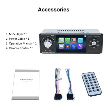 

P5120 4.1" Car MP5 1080P HD TFT LCD Music Player FM Radio Rear View AUX IN Multimedia Player Support TF Card